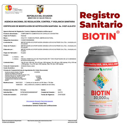 BIOTIN 60 CAPSULAS